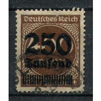 Веймарская Республика - 1923г. - стандартный выпуск, надпечатка 250 Tsd на 400 М - 1 марка - гашёная. Без МЦ!