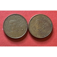 Франция, 1 евроцент 1999,2008