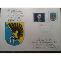 Литва 2000 СГ Рождества, герб г. Кедайняй, прошло почту