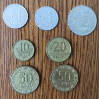 Литва сборный лот (1, 5, 10, 20, 50 центов) (Я001)