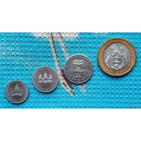 Набор монет Камбоджа 20, 100, 200, 500 риелей, UNC.