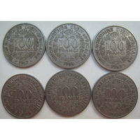 Западная Африка 100 франков 1967, 1968, 1969, 1971, 1974, 1975 гг. Цена за 1 шт.