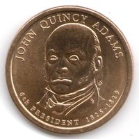1 доллар США 2008 год 6-й Президент Джон Куинси Адамс _состояние аUNC