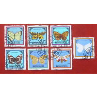 Монголия. Бабочки. ( 7 марок ) 1986 года. 5-15.