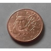 1 евроцент, Франция 2018 г., AU