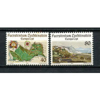 Лихтенштейн - 1977 - Пейзажи Европы - (желтые пятна на клее) - [Mi. 667-668] - полная серия - 2 марки. MNH.  (Лот 103CP)