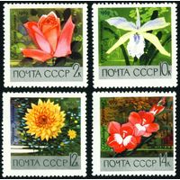 Цветы ботанического сада СССР 1969 год 4 марки