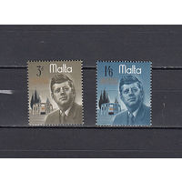 Кеннеди. Мальта. 1966. 2 марки.  Michel N 342-343 (0,5 е)