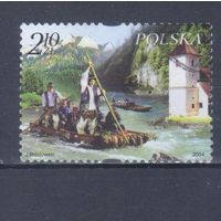 [1698] Польша 2004. Сплав по реке на плотах. Одиночный выпуск. Гашеная марка.