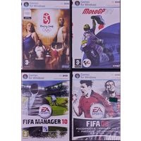 Серия спортивных игр на PC DVD. 4 компакт диска