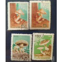 Св. Корея 1968 Грибы, разновидность марок по высоте (5), наклейки