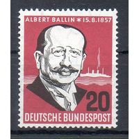 100 лет со дня рождения Альберта Балина Германия 1957 год серия из 1 марки