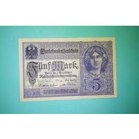 Банкнота 5 марок  Германия 1917 г.
