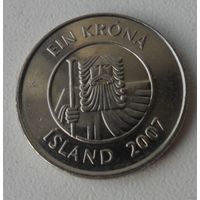1 крона Исландия 2007 г.в.