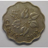 Свазиленд 5 центов 2002 г
