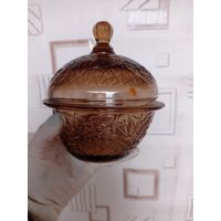 Салатник СССР, вазочка для варенья СССР, коричневое стекло СССР.