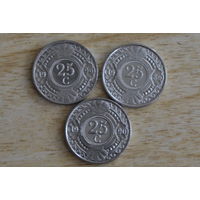 Нидерландские Антильские острова 25 центов  1990