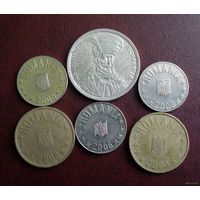 Румыния. 6 монет 1993-2009 г.