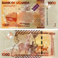 Уганда 1000 шиллингов 2017 год  UNC