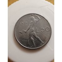 Италия 50 лир 1976 год