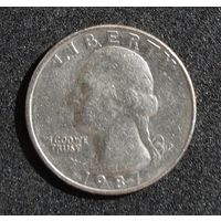 25 центов, США 1987 Р