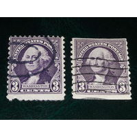 США 1932 Джордж Вашингтон. 2 марки одним лотом