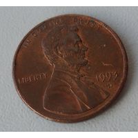 1 цент США 1993 г.в. D