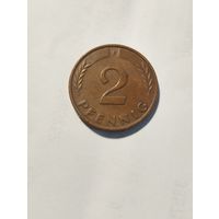 2 пфеннига 1965 г. F. Германия