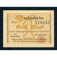 Германия (Braunschweig), 1 марка  1919 год. UNC-