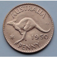 Австралия 1 пенни. 1950. Точка после "PENNY"