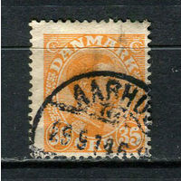 Дания - 1913/1915 - Король Кристиан X 35 O - [Mi.72] - 1 марка. Гашеная.  (Лот 29CA)