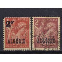 Fr Колонии Алжир 1945 Надп на марках Франции Ирис #231-2