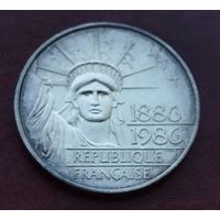 Серебро 0,900! Франция 100 франков 1986 г. 100 лет Статуи Свободы.