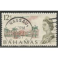 Багамы. Королева Елизавета II. Главная площадь Нассау. 1967г. Mi#265.