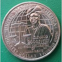США 25 центов (квотер) "Элеонора Рузвельт" 2023 D
