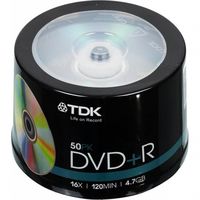 Диски TDK DVD+R cake box 50 шт, 4,7GB 16x