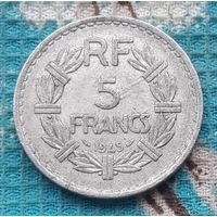 Франция 5 франков 1945 года. II Мировая война! Новогодняя ликвидация!