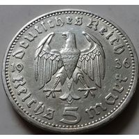 5 марок, Германия 1936 А, серебро 900
