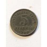 Германия 5 пфенинг 1920 J