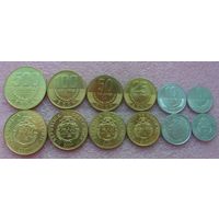 Коста-Рика. набор 6 монет 5, 10, 25, 50, 100, 500 колонов 2007-2008 год