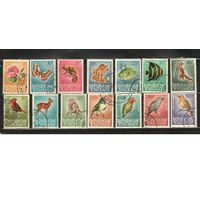 Того-1964 (Мих.386-406) , гаш., 14 марок, Фауна, Птицы, Обезьяна, Лань, Рыбы