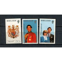 Белиз - 1981 - Свадьба принца Чарльза и Дианы Спенсер - [Mi. 554b-556b] - полная серия - 3 марки. MNH.  (LOT EJ40)-T10P54