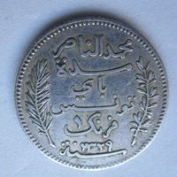 Тунис 1 франк 1911 серебро .27-244