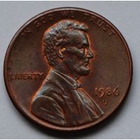 США, 1 цент 1986 г. D