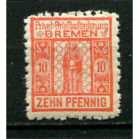 Германия - Бремен - Местные марки - 1896 - Рыцарь 10Pf - [Mi.4] - 1 марка. MNH.  (Лот 83Ci)