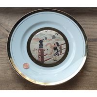 Позолоченная тарелка The Art of Chokin  24 карата  Япония  декоративная тарелка чокин