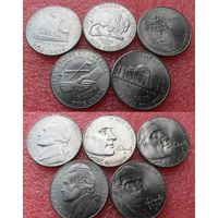США, 5 центов 2004-2006 "Освоение Дикого Запада Экспедиция Льюиса и Кларка" НАБОР 5 монет, P