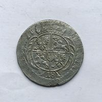 Монета Орт 1/4 талера 18 грошей 1754 год Август lll