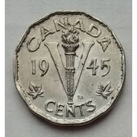 Канада 5 центов 1945 г.