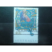 Австралия 1993 Рождество, марка из буклета с обрезом